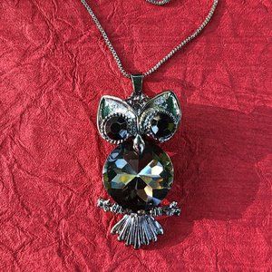 Crystal Glass pendant necklace-Girls necklace-Owl necklace-Fashion Jewelry